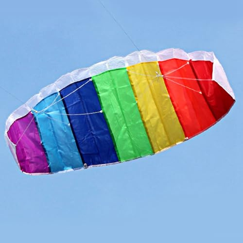 Saluaqui Lebendiger Multi -Farben Dual Line Stunt Power Sport Kite - 1,4 M/2m/2,7 M, Perfekt für Strand- und -Abenteuer Im Freien, Leichtes und Faltbares Design