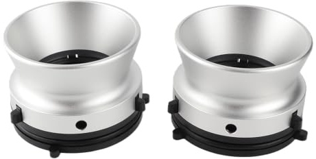 Greensen 1 Paar Nab-Hub-Adapter, 10 Zoll Aluminiumlegierung Tonbandgerät-Adapter für Studer Akai mit Poliertem Metallgriff und ABS-Basis (Silber)