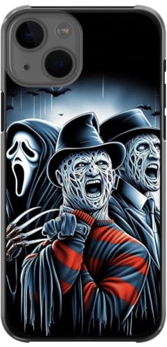 EZB Freddy Krueger & Ghostface iPhone Compatible Phone Case | Flexible Shock Absorbent Edges Unique Horror Pop Art Hard Phone Cover | Freddy Krueger (iPhone 11 Pro Max) Black