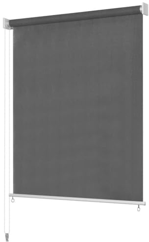 Mhdvray Tenda da sole verticale, 160 x 230 cm, antracite, tenda avvolgibile per balcone, terrazza e pergola, protezione solare in HDPE, accessori di montaggio inclusi