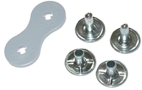 1x Doppel Calott Nieten mit Gegenplatte Set. Fast ohne Werkzeug vernieten