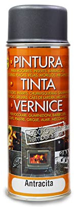 PYRO FEU 24952-6 Pintura Térmica 900°C Antracita Aerosol, 400 ml (Paquete de 1), 400, El embalaje puede variar