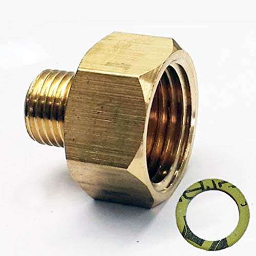 NJ The right choice Phönix Übergang 1/2 R x 1/4 lks LPG Gas Adapter f. Gaskocher Gasschlauch Gasherd mit Dichtung, Gewindeadapter, Übergangsstück, 1/2 IG x 1/4 AG aus Kupfer