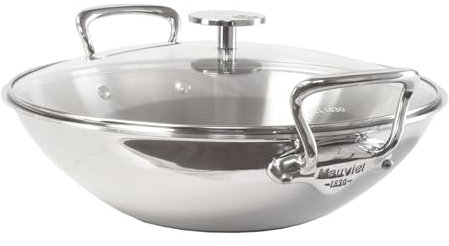 Mauviel1830 - M'Cook 522432 - Wok inox avec couvercle - 32 cm