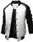 Naughtyman Herren Mode Spleißen Lederärmel Baseball Varsity Bomberjacke, Weiß, Medium