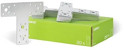 Alberts 866716 Flachverbinder | T-Form | sendzimirverzinkt | 160 x 142 x 45 mm | 20er Set