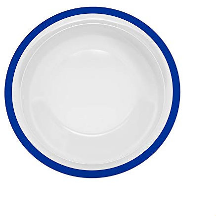 Ornamin Teller tief Ø 22 cm Rand blau Melamin (Modell 505) / Kunststoffteller, Speiseteller, Suppenteller