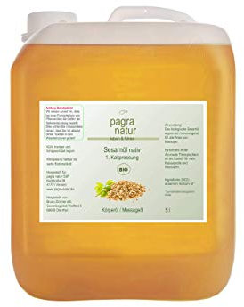 pagra natur Massageöl - Sesamöl bio nativ 1. Kaltpressung, 5l Kanister