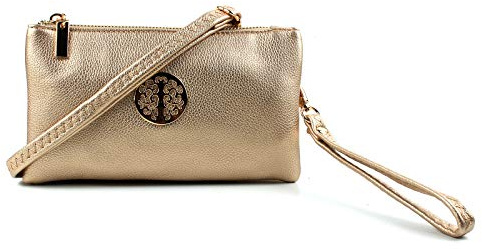 AOSSTA Sac à bandoulière petit pour femme pour filles - Sac à téléphone à bandoulière mini - Sac à main avec poignet et sangle réglable, doré, Small