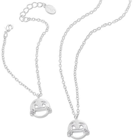 Emoji-Lachen Halskette & Armband Set