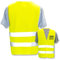 PixiPrints.com Hochwertige Warnweste mit Leuchtstreifen * Farbe: Gelb (XL/XXL) * Druck: Rücken + linke Brust * bedruckt mit Name Text Bild Logo Firma * personalisiertes Design selbst gestalten