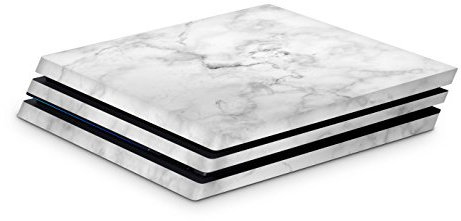 Skins4u Aufkleber Design Schutzfolie Vinyl Skin kompatibel mit Sony PS4 Playstation 4 Pro marmor Weiss