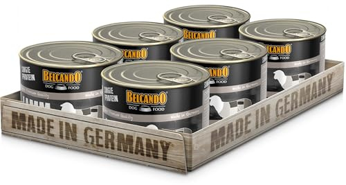 BELCANDO Single Protein Dose [6x200g Lamm] | Sortenreines Nassfutter für Hunde | Monoprotein Feuchtfutter