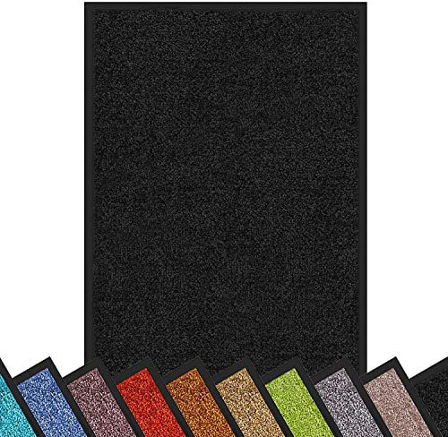 etm Hochwertige Fußmatte | schadstoffgeprüft | bewährte Eingangsmatte in Gewerbe & Haushalt | Schmutzfangmatte mit Top-Reinigungswirkung | Sauberlaufmatte waschbar & rutschfest (200x300 cm, Schwarz)