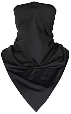 JK Home Multifunktionale nahtloses Dreieckstuch, tragbar als Stirnband, Schal, Sturmhaube, Maske, Kopfbedeckung, Bandana, Halstuch, Schlauchschal, für Männer und Frauen M Schwarz Einfarbig