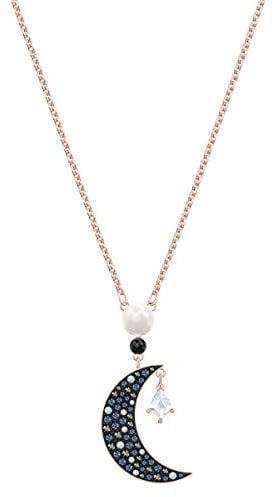 Swarovski Symbolic Anhänger, Kaskadierende Kristalle, Mond und Stern, Mehrfarbig, Roségold-Legierungsschicht