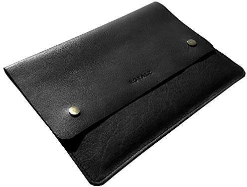ROYALZ Vintage Leder Schutzhülle für Samsung Galaxy Tab A 10.1 2019 Ledertasche (T510, T510N) dünn Mappe Sleeve Case, Farbe:Schwarz