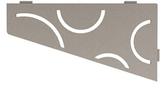 Schluter Étagère d'angle quadrilatérale pour murs carrelés – Design incurvé, matériau en aluminium, finition gris pierre, languettes d'ancrage de 3/32 po d'épaisseur – SES3D6TSSG