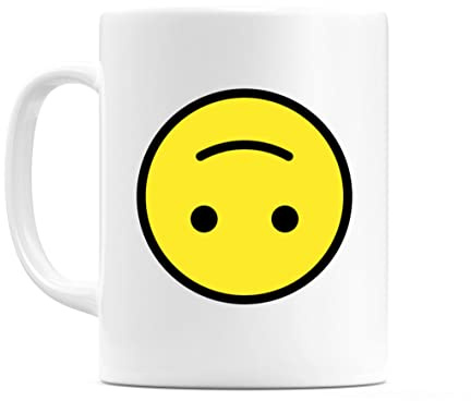 WeDoMugs Upside-Down Face Emoji 11oz Ceramic Coffee Tea Gift Mug Cup