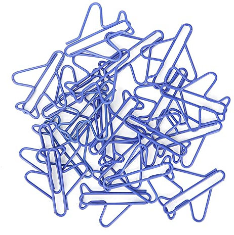 Tissting 20 Stück Mini Büroklammern Kleine Größe Metall Flugzeug Büroklammer als Deko oder Lesezeichen Paperclip Paper Clips für Haushalt Büro Schule