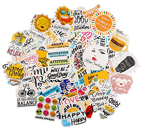 SAVITA 100 Stück Positiver Aufkleber, Wasserdichtes Vinyl Inspirierende Aufkleber Inspirerende Zitate sticker scrapbooking für Laptop Trinkflaschen Teens und Studenten