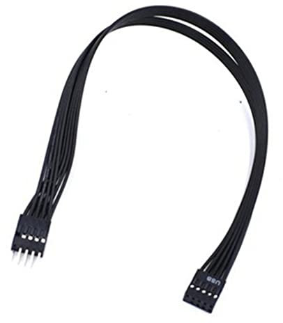 Ntcpefy yunnie Carte MèRe Carte MèRe 9 Broches USB 2.0 Mâle à Femelle Extension Câble de DonnéEs Cordon Fil Ligne pour PC Bricolage, 30 Cm, le noir, 30cm