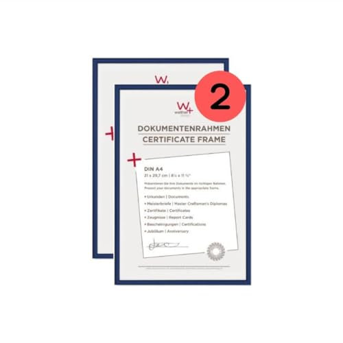walther design Bilderrahmen blau 21 x 29,7 cm (DIN A4) Doppelpack, New Lifestyle Kunststoffrahmen KV130LD