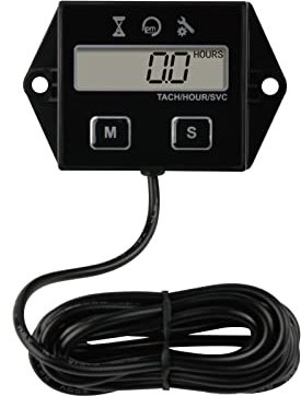 Yooreal Digital Tach Hour Meter,RPM Gauge Meter for Lawn Mower Scooter Dirt Bike Tractor Generator Air Compressor Marine Motorcycle Snowblower Pressure Washer
