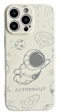 Yonds Queen for iPhone 11 Pro Max Cute Case, Cool Cartoon Astronaut Rocket Space Design Stylish Soft TPU Bumper Shockproof Anti-Slip Protector Fashion Case (iPhone 11 Pro Max, Fly White)
