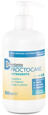 Dermovitamina Proctocare Detergente Intimo - Igiene Intima anche in caso di Emorroidi - Sapone Intimo Lenitivo e Rinfrescante - Con Vitamina E e Proteine d'Avena - Deterge con Delicatezza - 300ml