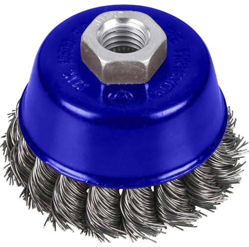 BlueSpot 75mm (3) M14 x 2 Twist Knot Wire Cup Brush