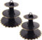 YKKJ 2 PCS Alzata Torta，3 Livelli Alzata Cupcake in Cartone，Adatto per La Festa di Matrimonio, Compleanno, Baby Shower, Torta, Torta da Dessert（Nero）.