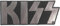 KISS Patch Chrome Band Logo Nue offiziell Schwarz Woven Iron On 40 x 95mm Accessory Size