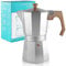 wedrink Espressokocher mokkakanne 450ml,Aluminium Espressomaschine 9 tassen,Mocha Pot Italienische Coffee Maker,silber