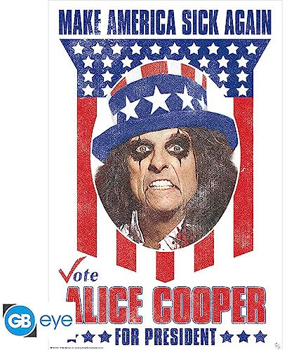GB eye Alice Cooper Cooper for President 61 x 91,5 cm / 24,2 x 35,8 Zoll Maxi-Poster – Gerollt Versendet – Kunstposter – Wandposter – Poster und Drucke