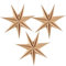 SUNBEAUTY 3-Piece 7-Pointed Natural Paper Star Lanterns - 12 Inch Hanging Lamps for Rustic Decorations, Weddings, Birthdays, Christmas Trees