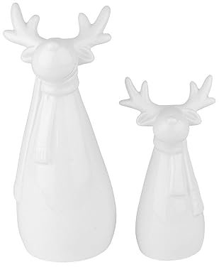 Ideen mit Herz Deko-Figuren Elche 2 | 2 Designs & Größen | weiß | 2 Stück