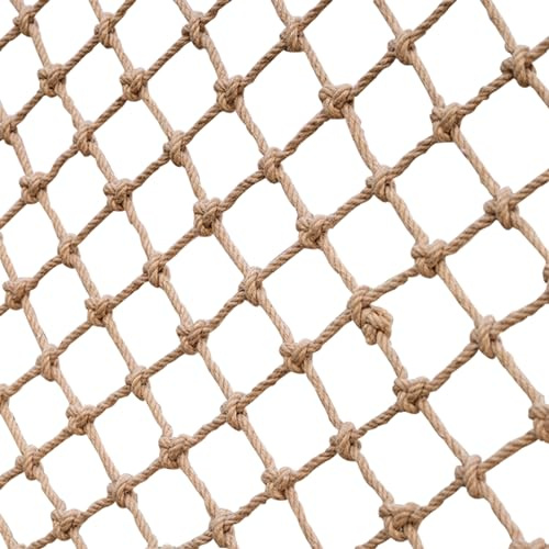 SSWZHANG Rete Arrampicata Canapa Rete Intrecciata Corda Canapa Protettiva della Recinzione della Scala del Balcone Rete Decorativa in Corda di Canapa per Interni Ed Esterni(Size:1 * 8m(3 * 26ft))