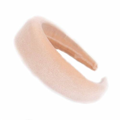 SHTGOI Cerchietto per capelli in tessuto di velluto, in spugna spessa, stile retrò, imbottito, morbido, antiscivolo, per attività all'aperto, elegante, per donne e donne, rosa corea