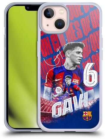 Head Case Designs Offizielle FC Barcelona GAVI 2023/24 Erstes Team Soft Gel Handyhülle Hülle kompatibel mit Apple iPhone 13