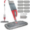 Spray Mops for Floor Cleaning, 8 Pieces Reusable Washable Microfibre Pads, Floor Mop with 550 ml Refillable Bottle for Kitchen, Wood, Floor, Hardwood, Laminate, Ceramic Tiles, Floor Dust Cleaning, Red