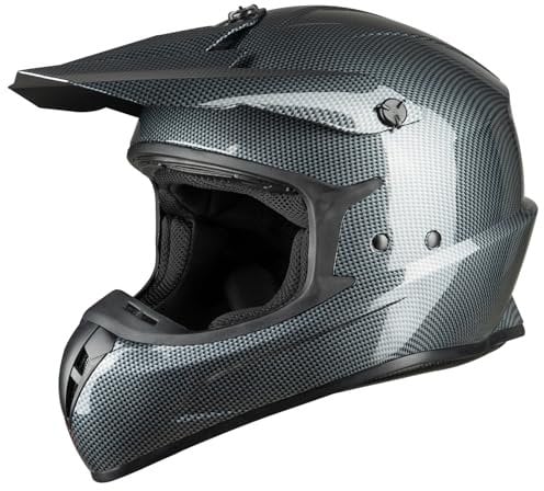 Favoto Motorrad Crosshelm Fullface Erwachsene - Downhill Motocross Helm Damen Herren ECE 22.06 Zertifiziert für Moped Quad Mountainbike ATV UTV Kohlefaser Größe L 59-60cm (Ohne Visier)
