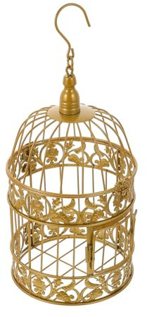 OUNONA Goldener Vogelkäfig Deko Eleganter Eisenkäfig Für Garten Und Hochzeit Stilvolle Wohnaccessoires Für -projekte Und Fotodekoration