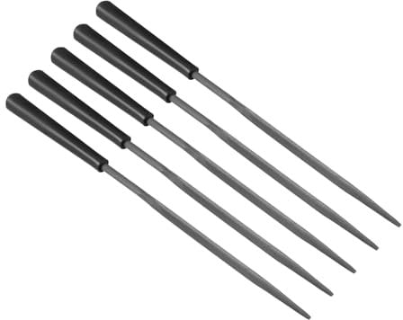 CoCud Lime Triangulaire, Taille de Tige de 0,12, Longueur Totale de 5,5, Limes en Acier avec Poignée Antidérapante - (Applications : pour les Ateliers), 5 Pièces