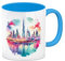 Dubai Kaffeebecher in hellblau Stadt des Orients Prächtige Architektur Skyline Wahrzeichen Wolkenkratzer Tasse Ideal Für Liebhaber des Nahen Ostens