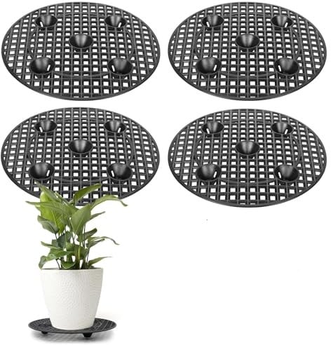 Pack de 4 Platos de plástico para macetas de 30 cm Bandejas, platillos, bajoplatos Redondos para tiestos de Interior, Exterior, jardín, terraza o balcón