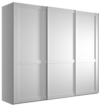 WIEMANN Schwebetürenschrank Landhausstil Kleiderschrank 250cm breit, Weiß, Höhe 217cm, Marlow