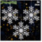 COM-FOUR® 3x Grandi pendenti decorativi fiocchi di neve - Pendenti trasparenti da 30 cm a forma di fiocco di neve con cordino - Ganci per albero di Natale e ganci natalizi