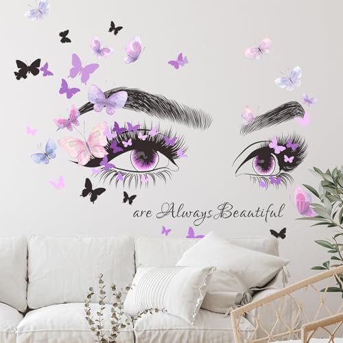 astylishome Wandtattoo Schmetterlinge Wandsticker Kinderzimmer Mädchen Wandtattoos Wandaufkleber Selbstklebend Pastell Rosa für Windows Tür Möbel 1410