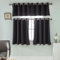AMDXD Scheibengardinen Boho, Einfarbig Blickdichte Scheibengardine Polyester Gardinen Kinderzimmer für Küche Wohnzimmer Landhaus, Schwarz, B*H 74x36cm